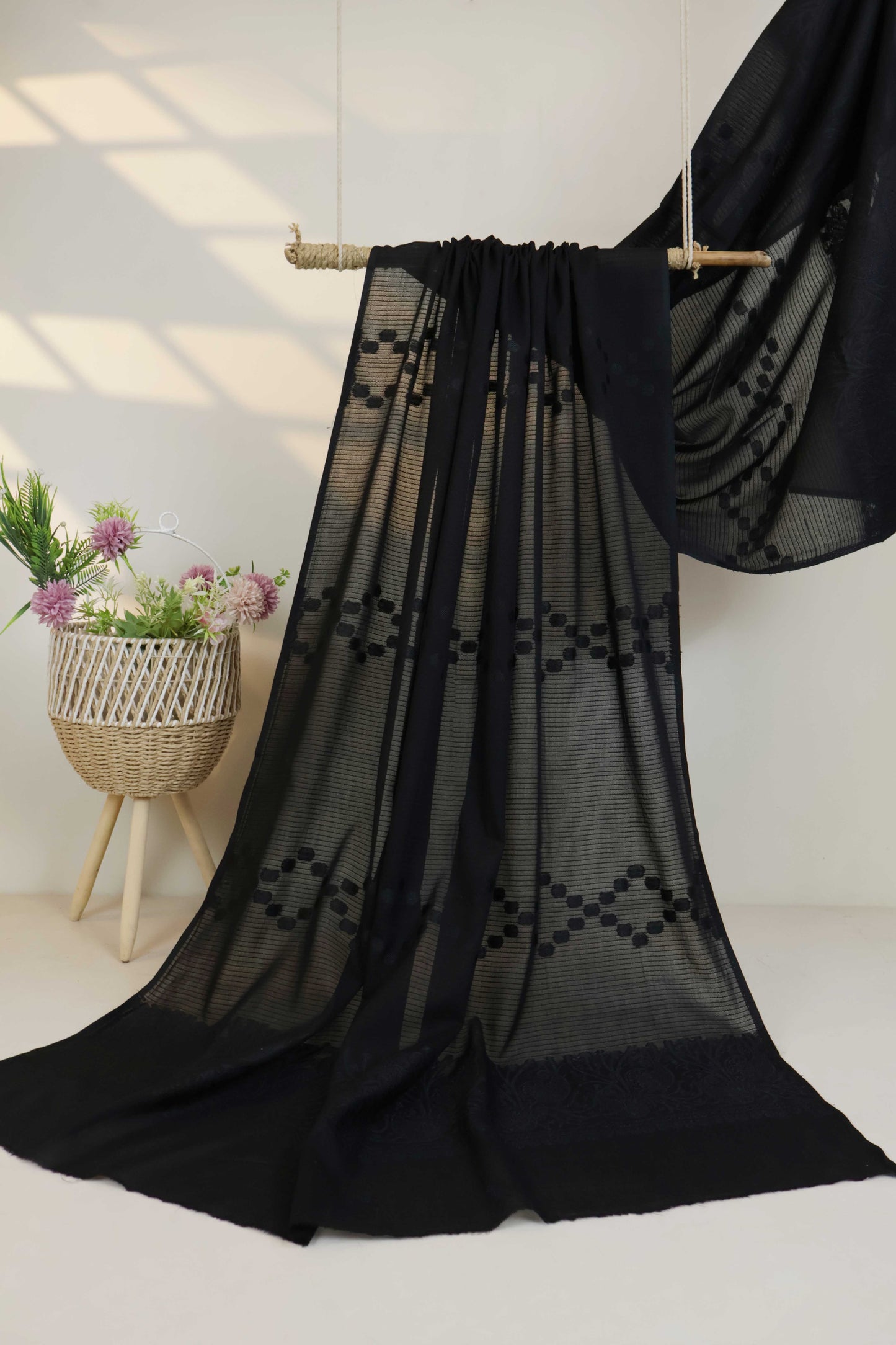 Self Jacquard Lawn Shawl HLSH234