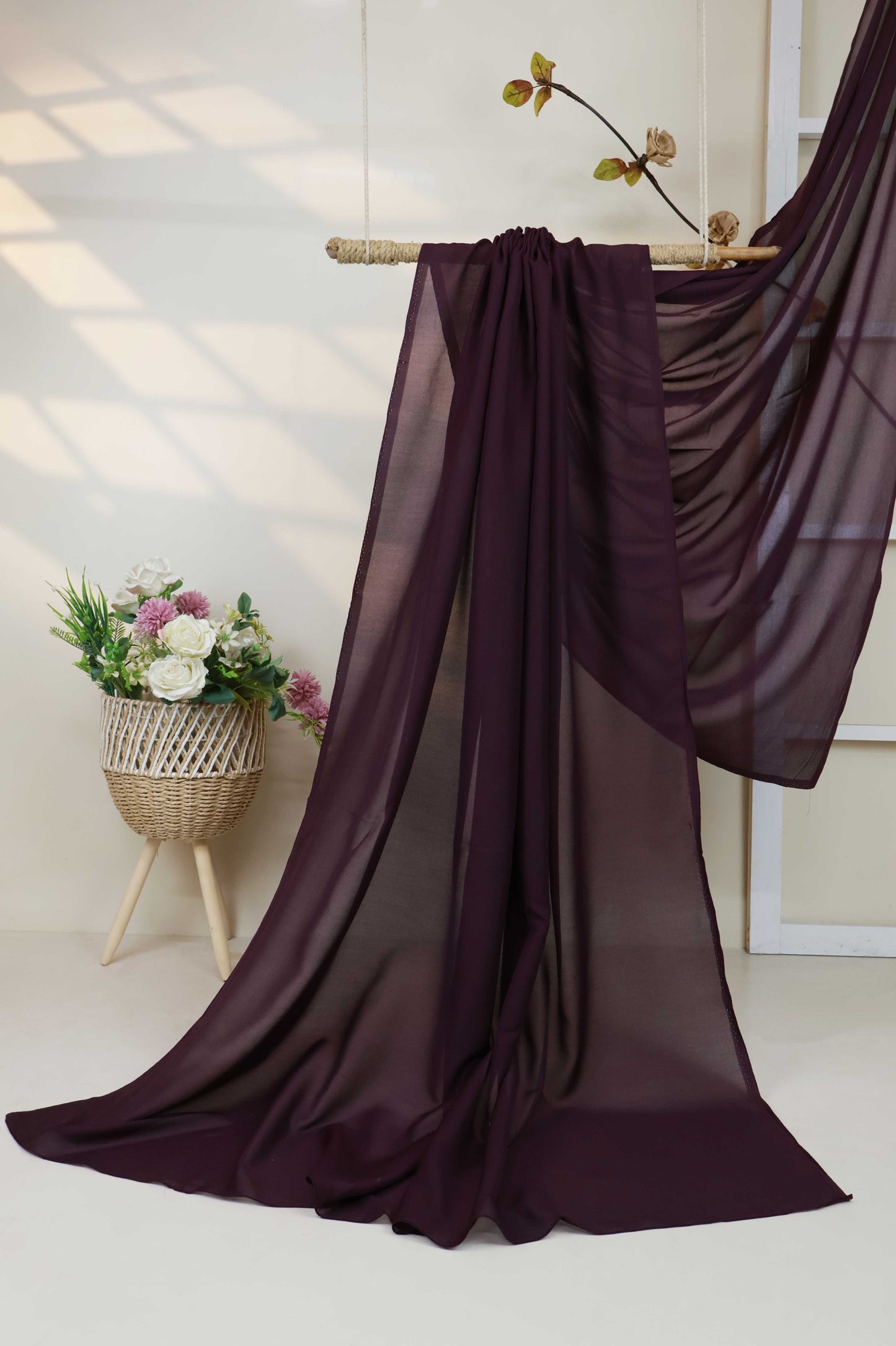 Swiss Voil Plain Shawl