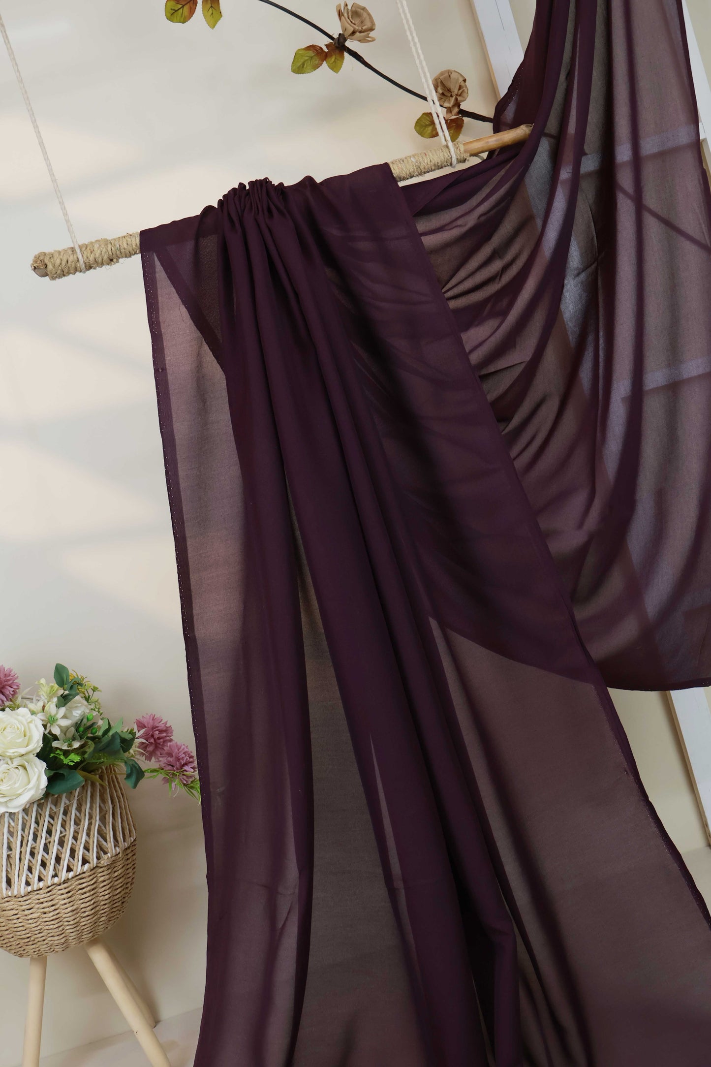 Swiss Voil Plain Shawl