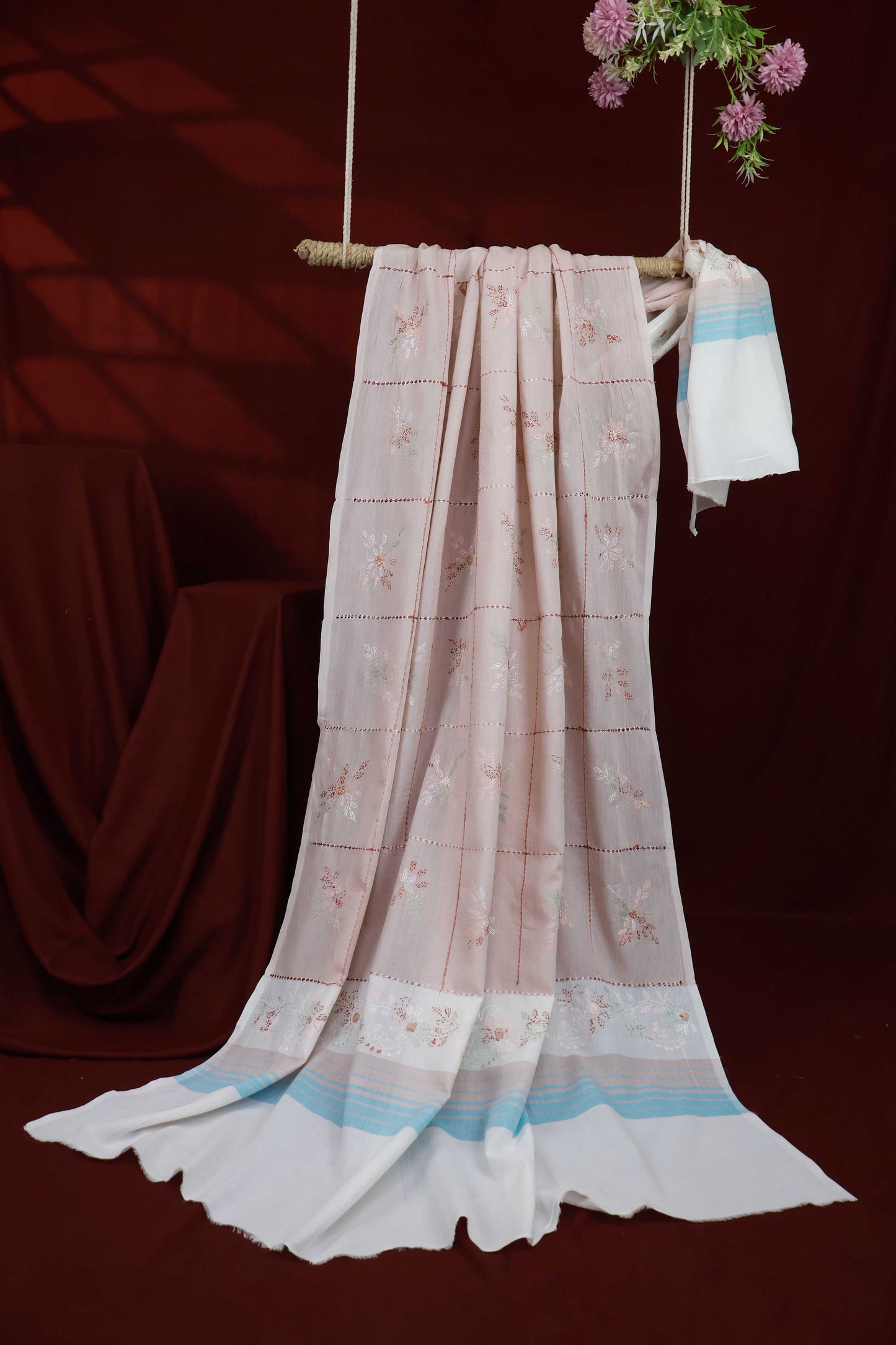 Handmade Embroidered Lawn Shawl HLSH04