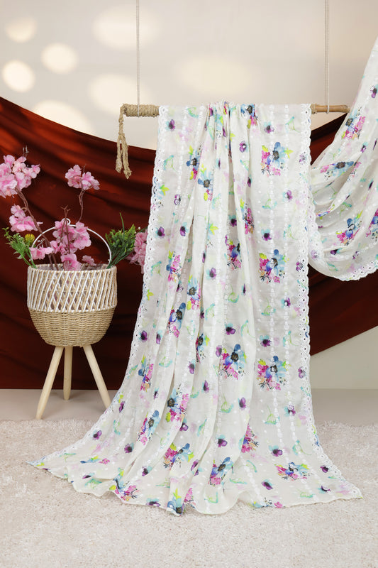 Embroidered Lawn Shawl 3636M