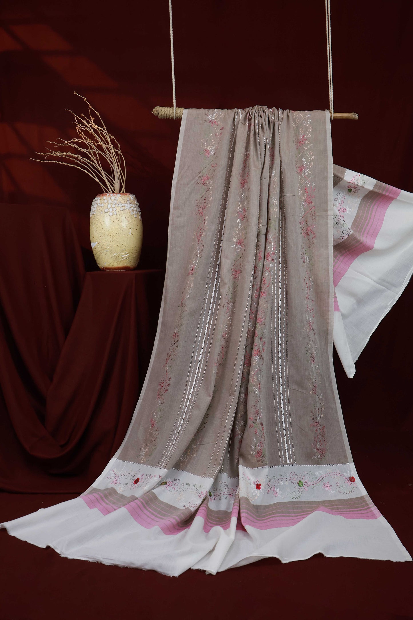 Handmade Embroidered Lawn Shawl HLSH07