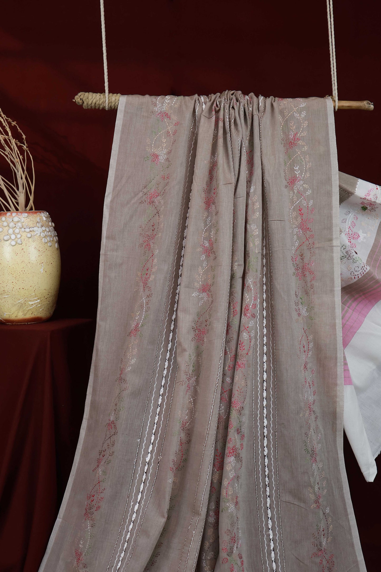 Handmade Embroidered Lawn Shawl HLSH07