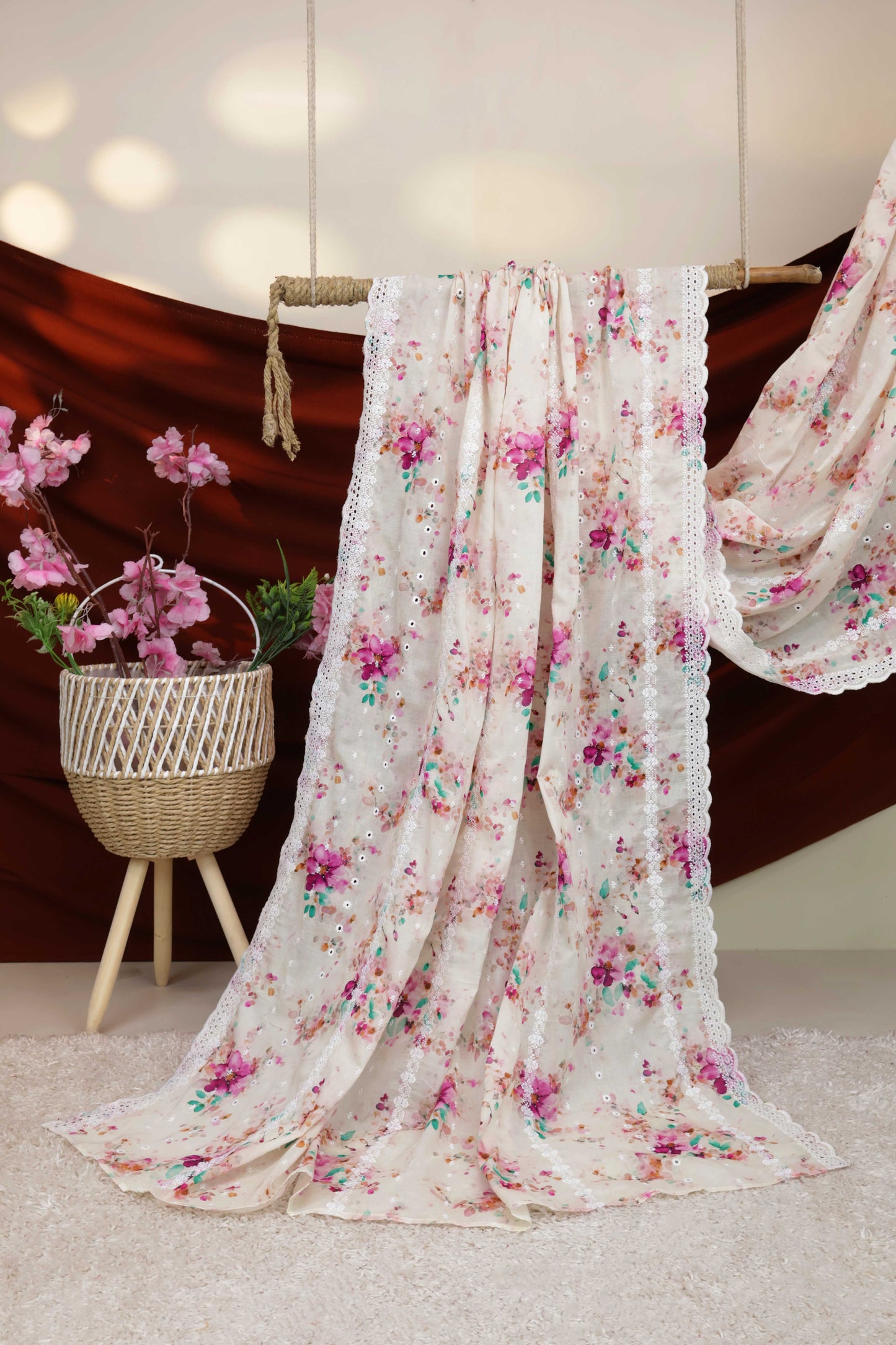 Embroidered Lawn Shawl 3636F