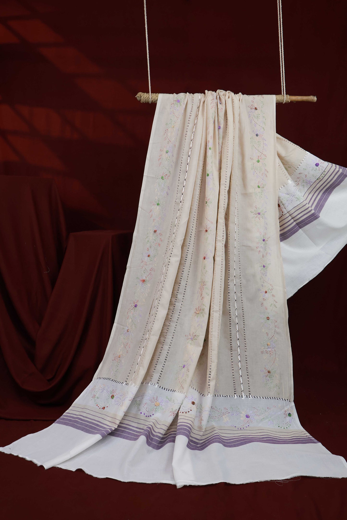 Handmade Embroidered Lawn Shawl HLSH06