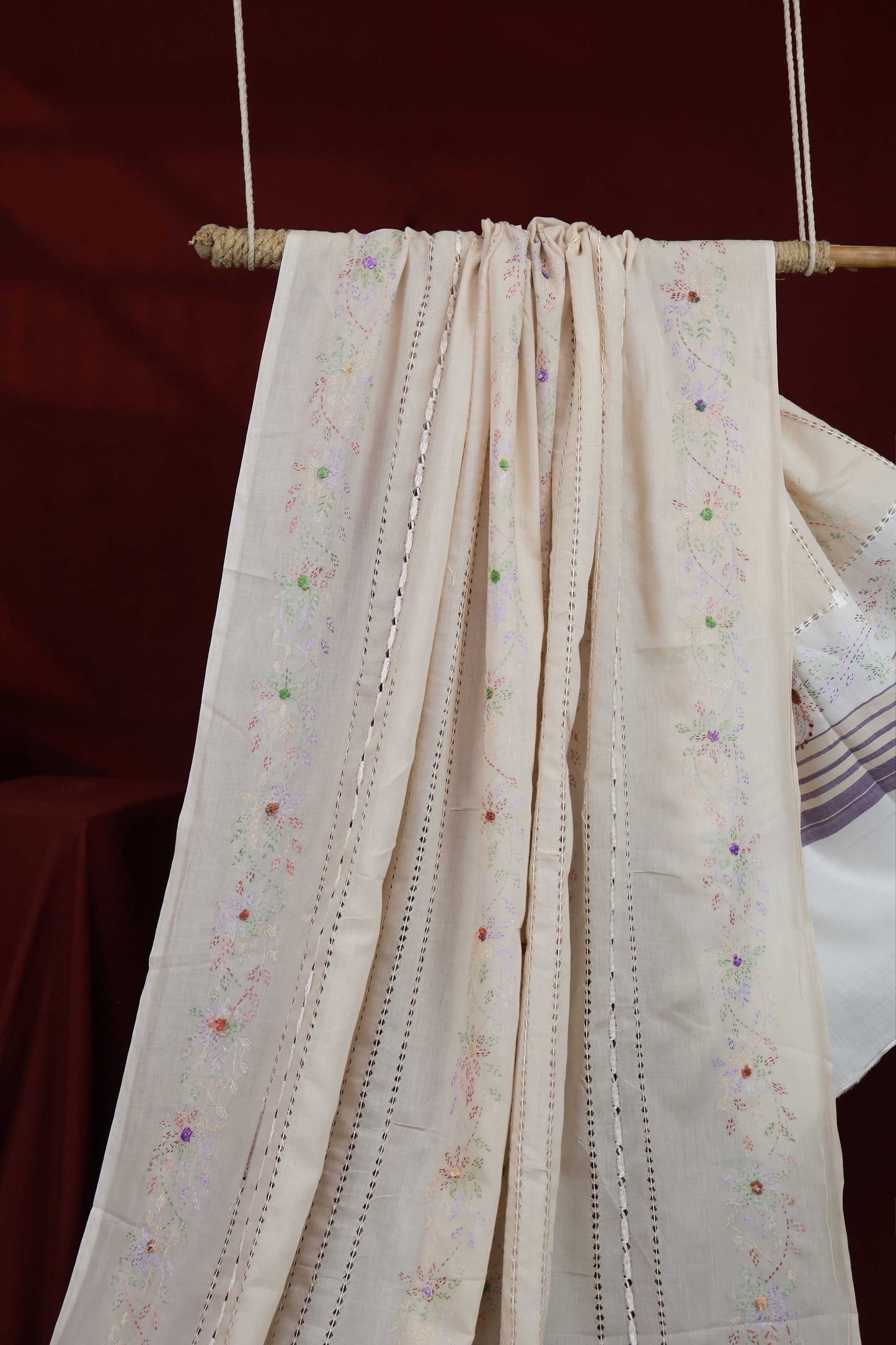 Handmade Embroidered Lawn Shawl HLSH06
