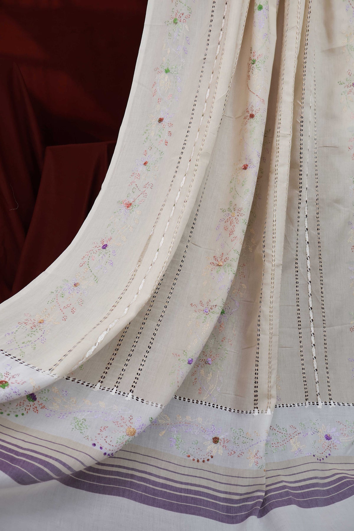 Handmade Embroidered Lawn Shawl HLSH06