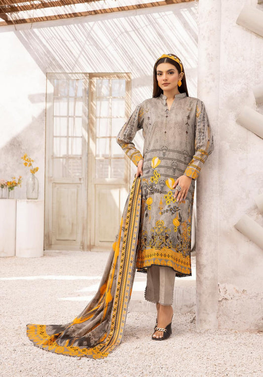 3Piece - Printed Lawn Suit Moon Soon  MS03