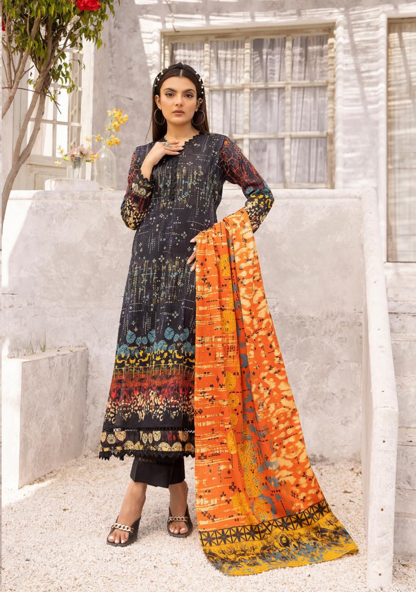 3Piece - Printed Lawn Suit Moon Soon MS0010