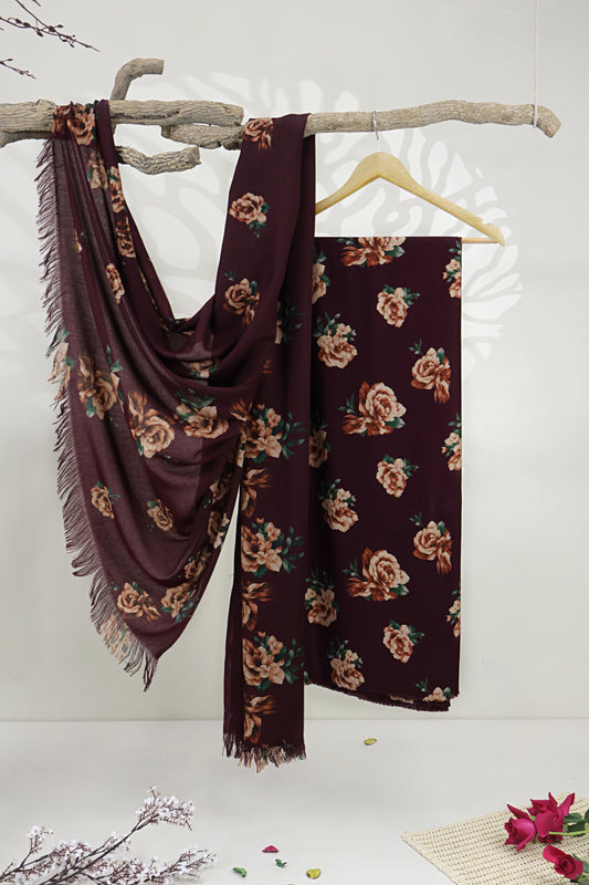 3Piece –  Printed Marina with Pashmina Shawl  MR3P11