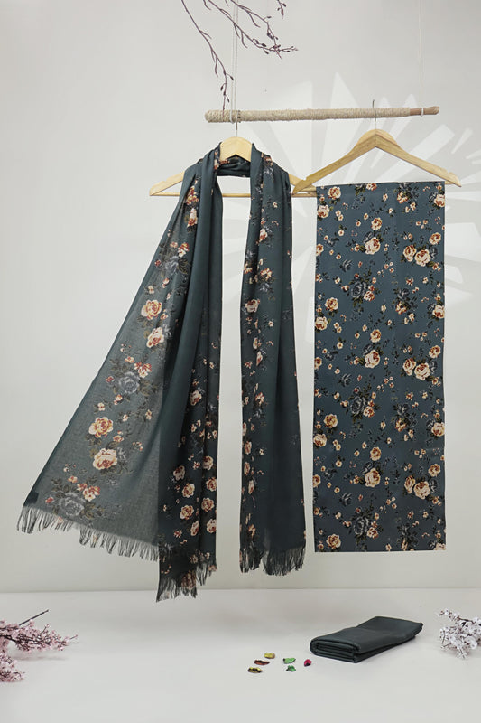 3Piece –  Printed Marina with Wool Shawl  MR3P16