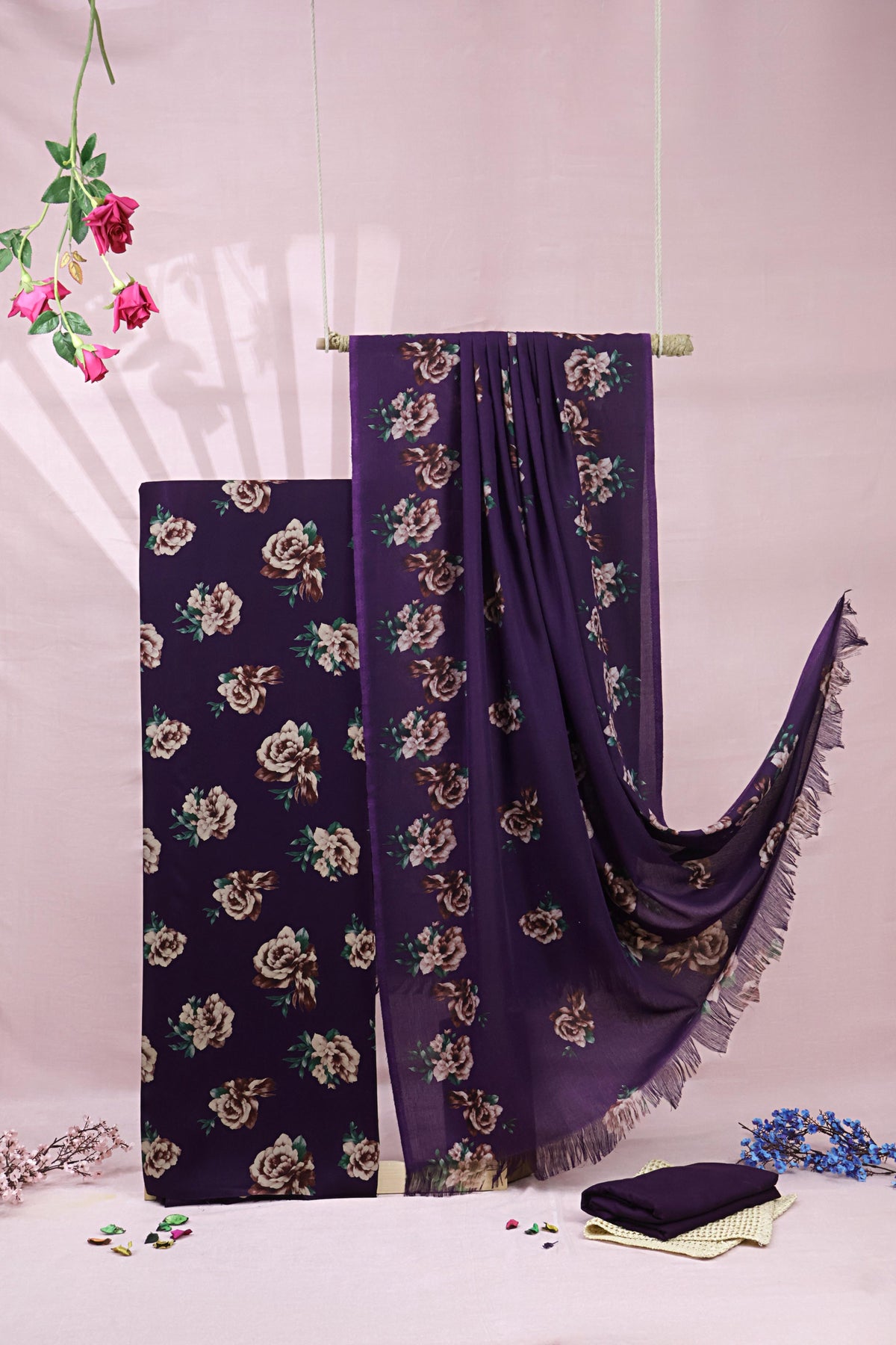 3Piece –  Printed Marina with Pashmina Shawl  MR3P07