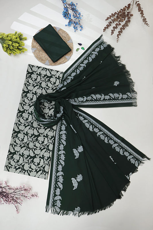 3Piece –  Printed Marina with Wool Shawl  MR3P38