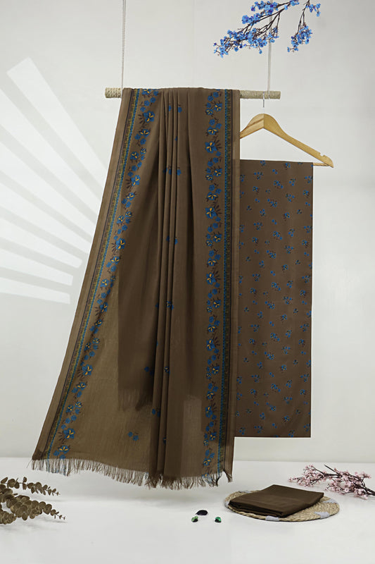 3Piece –  Printed Marina with Wool Shawl  MR3P32