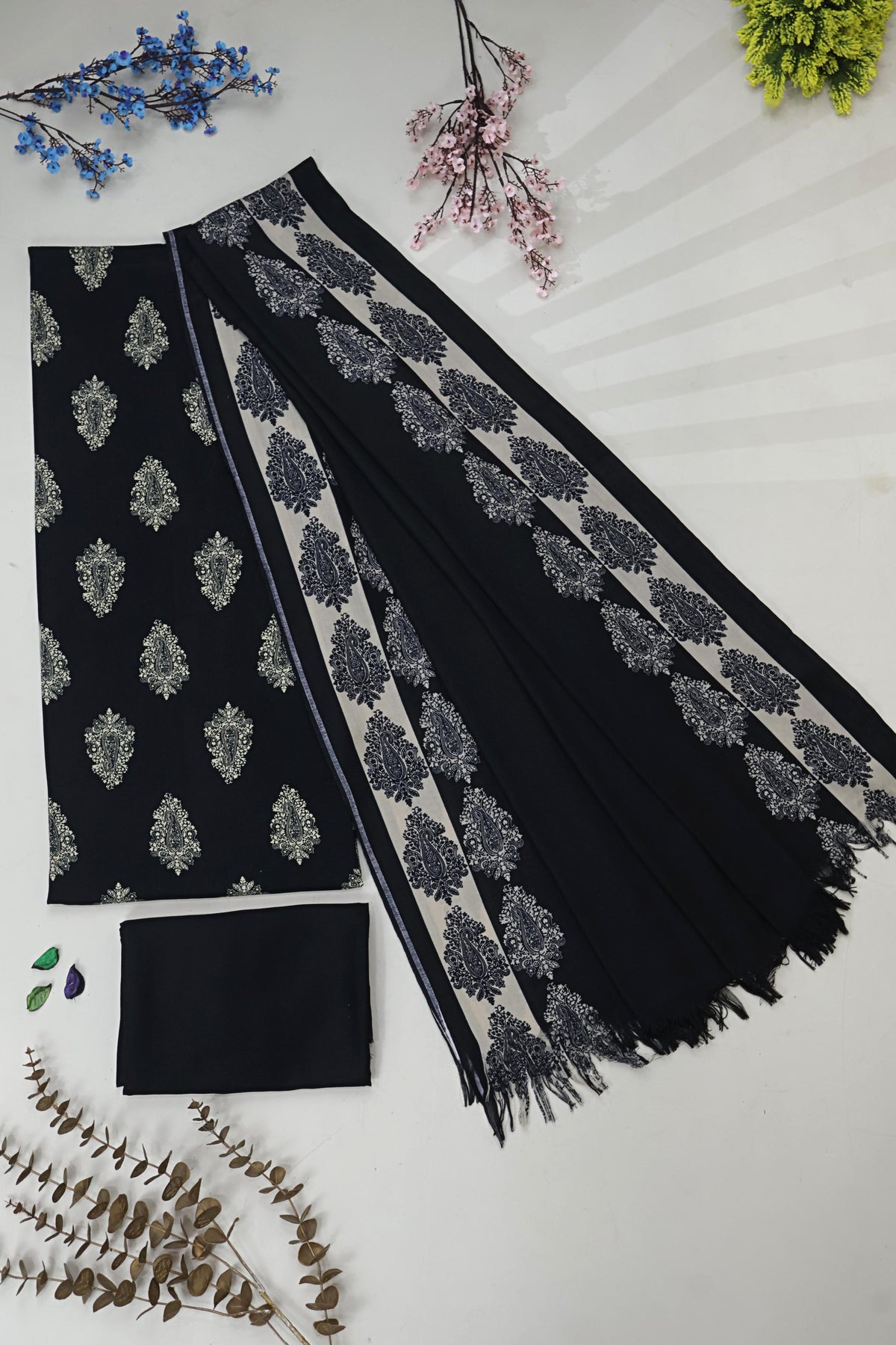3Piece –  Printed Marina with Wool Shawl  MR3P30
