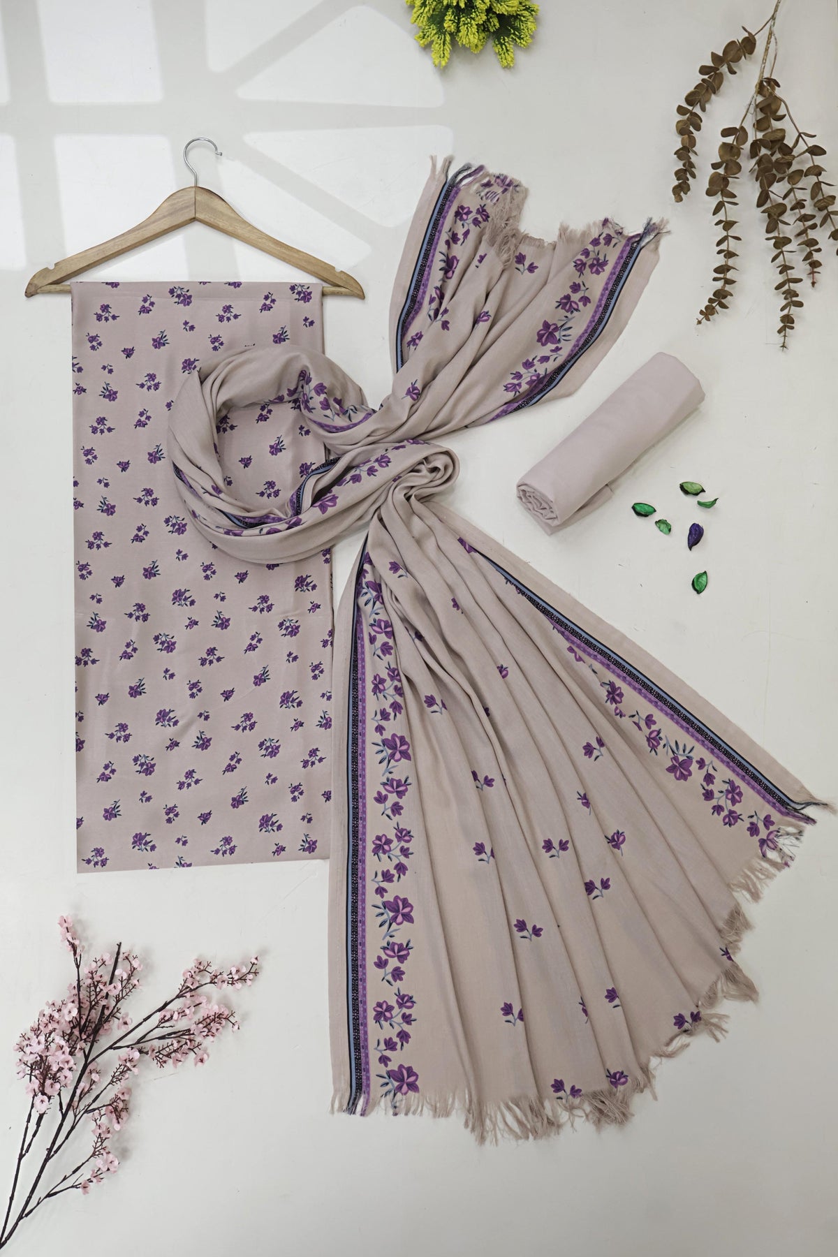 3Piece –  Printed Marina with Wool Shawl  MR3P24