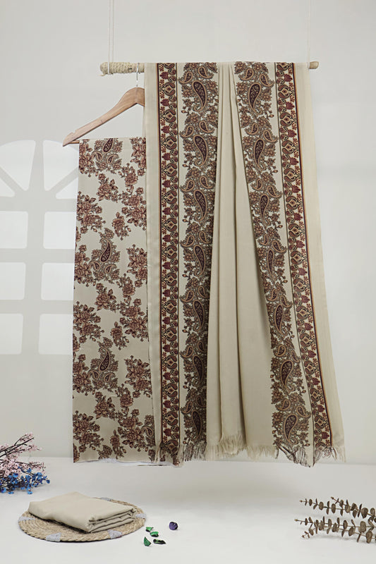 3Piece –  Printed Marina with Wool Shawl  MR3P42