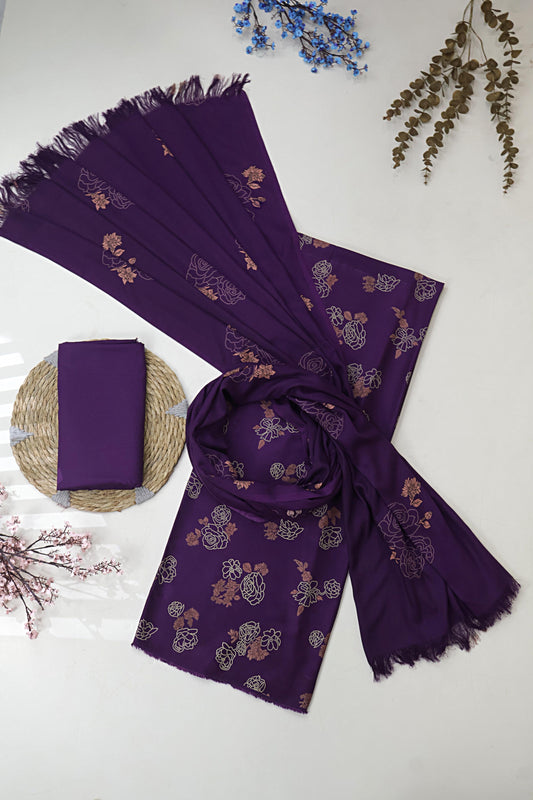 3Piece –  Printed Marina with Wool Shawl  MR3P26