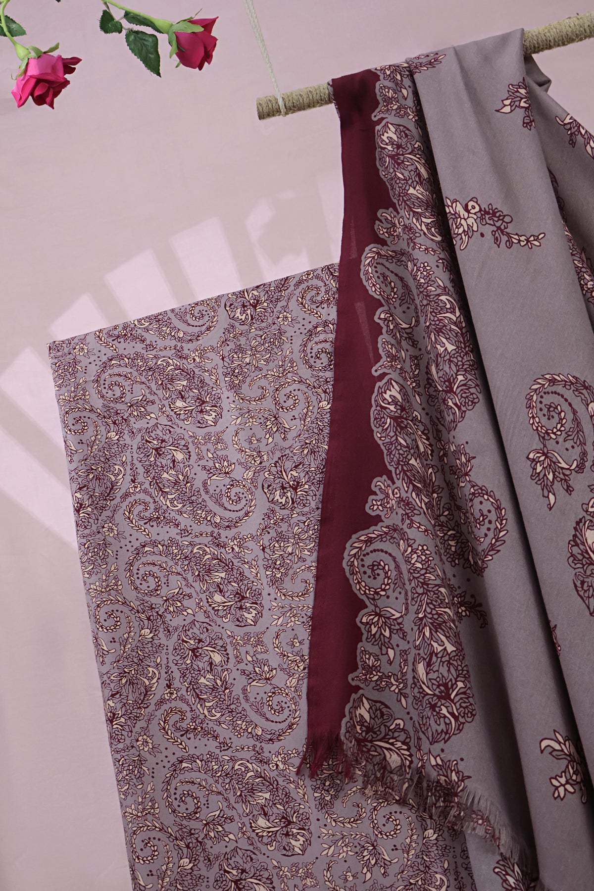 3Piece –  Printed Marina with Pashmina Shawl  MR3P09
