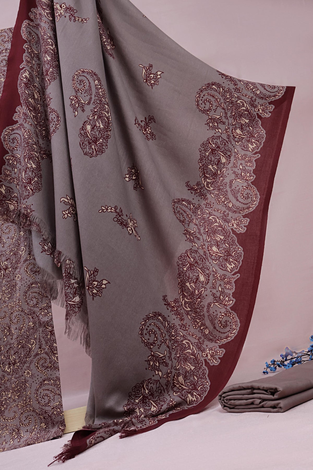 3Piece –  Printed Marina with Pashmina Shawl  MR3P09