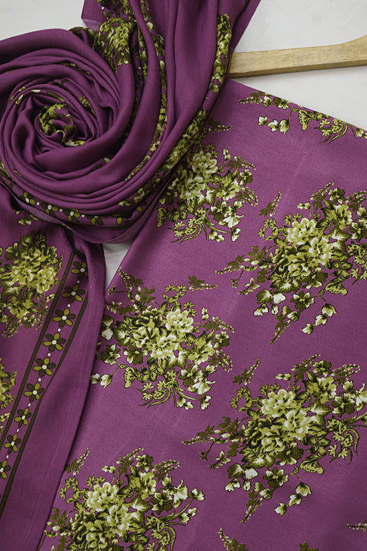 3Piece –  Printed Marina with Wool Shawl  MR3P20