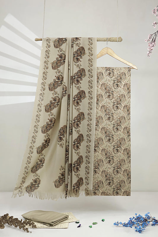 3Piece –  Printed Marina with Wool Shawl  MR3P18
