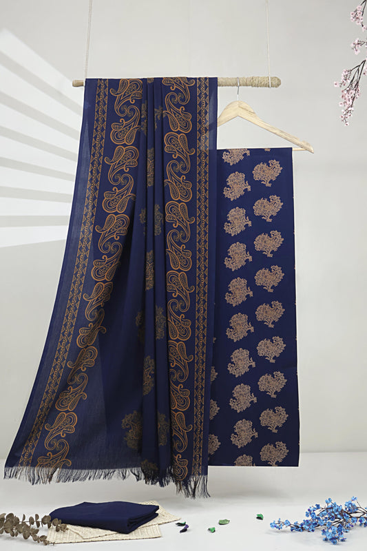 3Piece –  Printed Marina with Wool Shawl  MR3P28