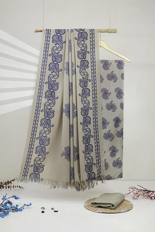 3Piece –  Printed Marina with Wool Shawl  MR3P22