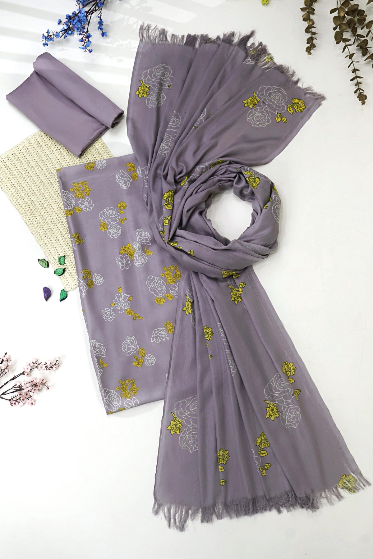 3Piece –  Printed Marina with Wool Shawl  MR3P27