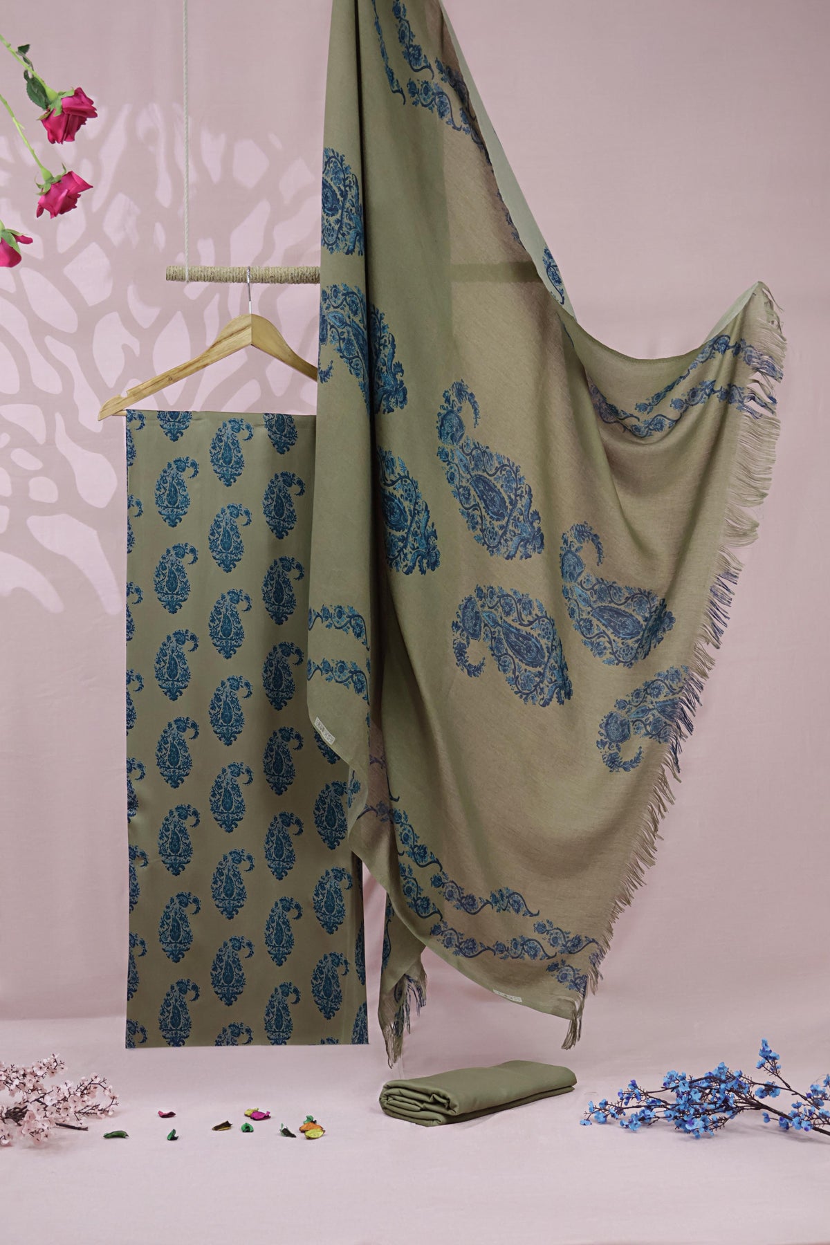 3Piece –  Printed Marina with Pashmina Shawl  MR3P01