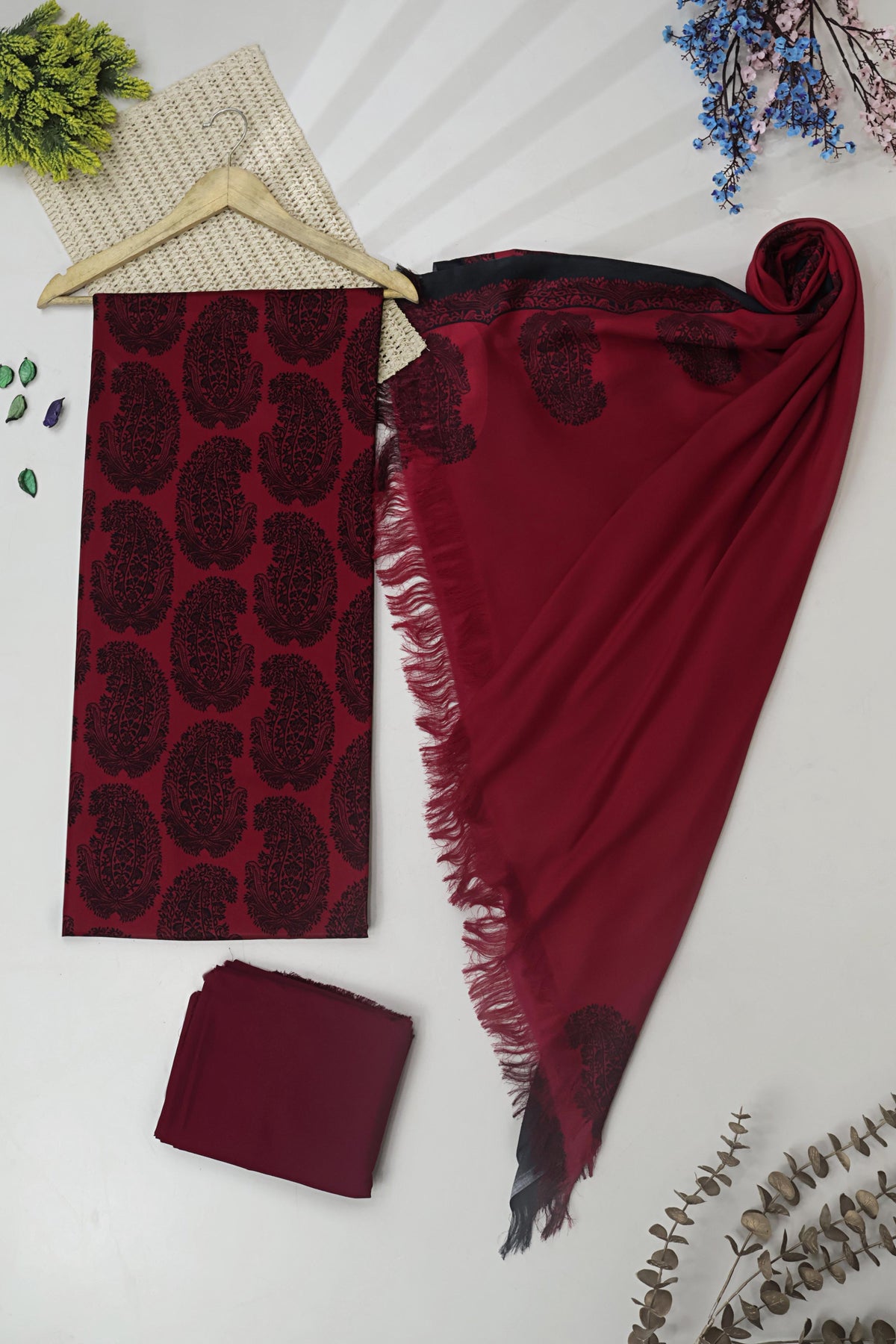 3Piece –  Printed Marina with Wool Shawl  MR3P53