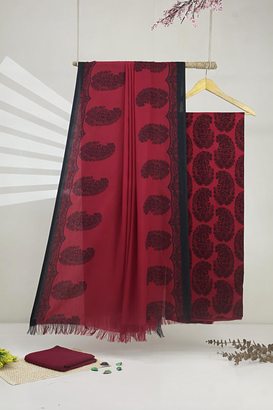 3Piece –  Printed Marina with Wool Shawl  MR3P53