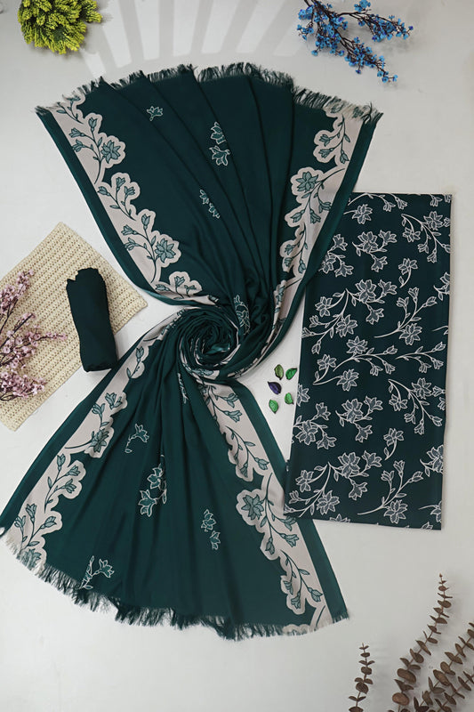 3Piece –  Printed Marina with Wool Shawl  MR3P59
