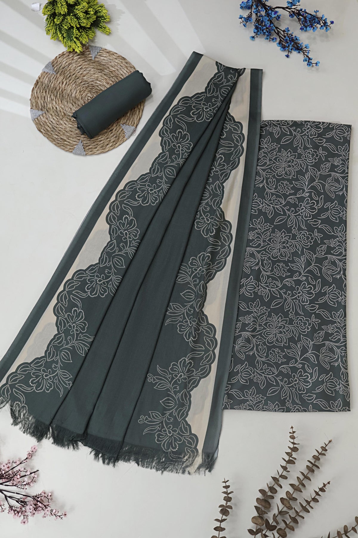 3Piece –  Printed Marina with Wool Shawl  MR3P55