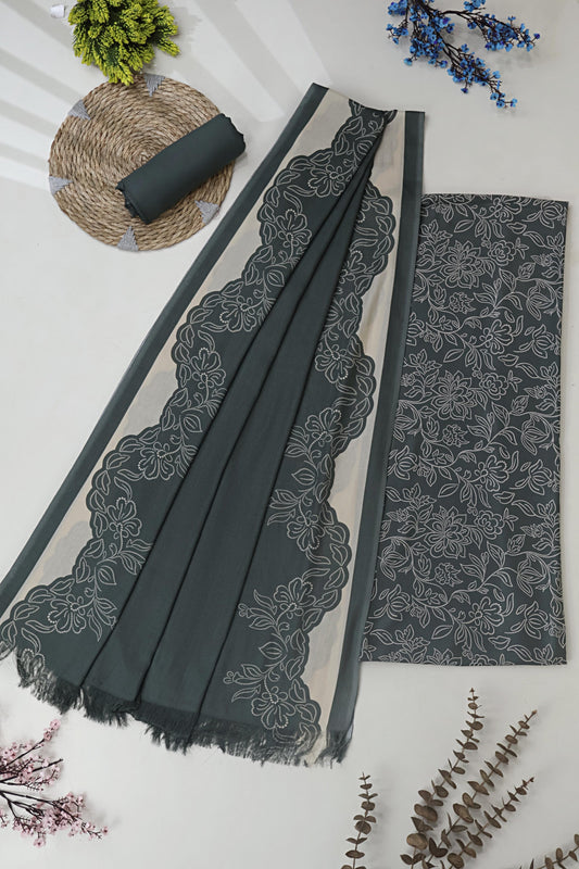 3Piece –  Printed Marina with Wool Shawl  MR3P55