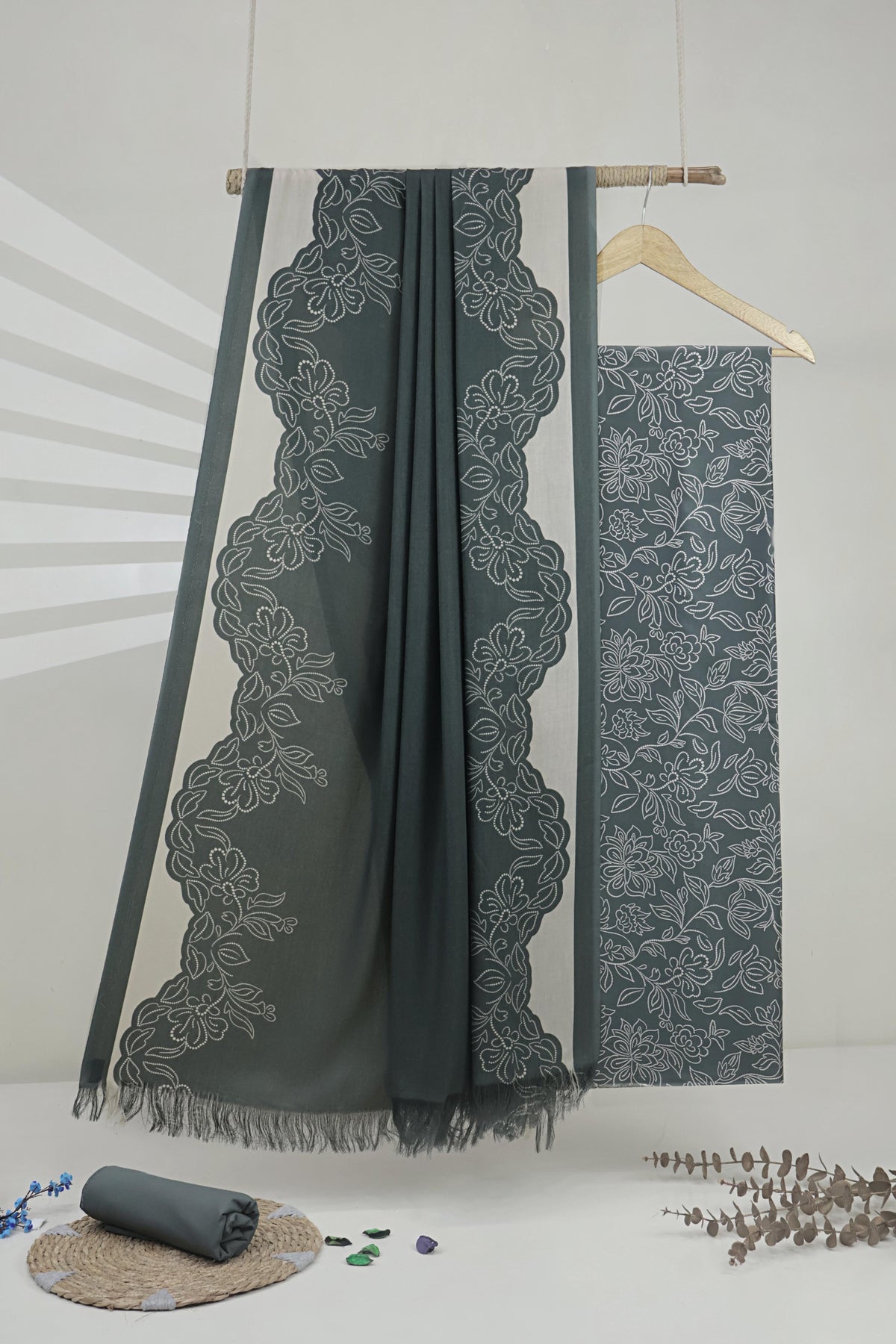 3Piece –  Printed Marina with Wool Shawl  MR3P55