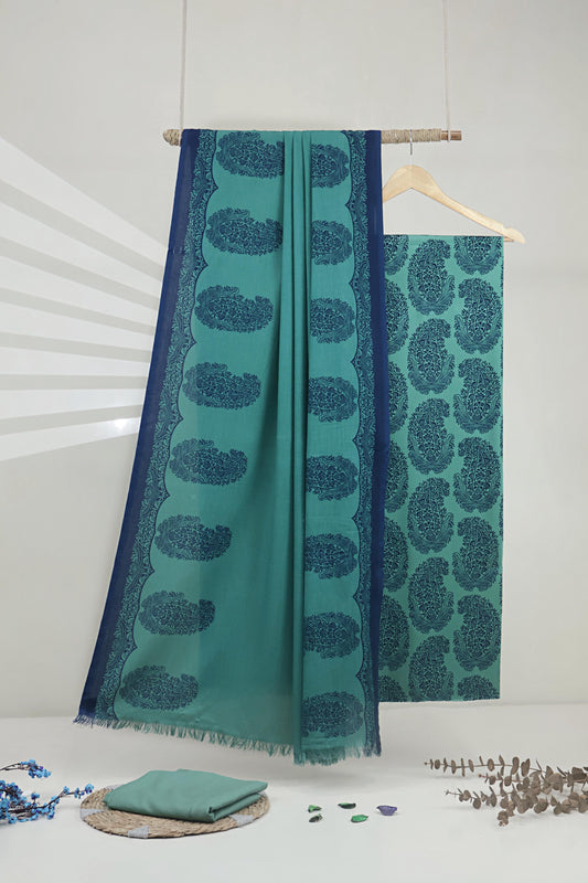 3Piece –  Printed Marina with Wool Shawl  MR3P51