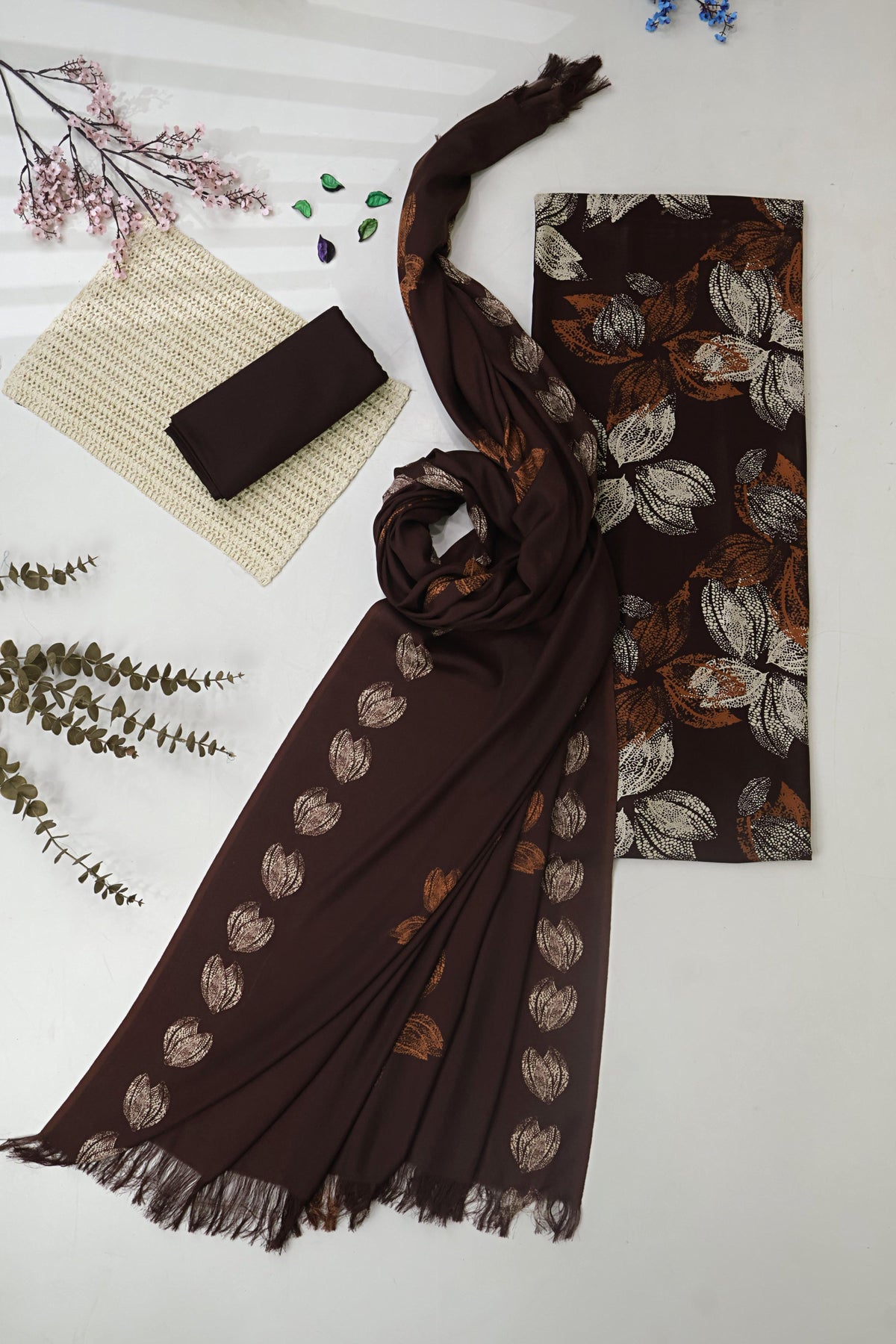 3Piece –  Printed Marina with Wool Shawl  MR3P47