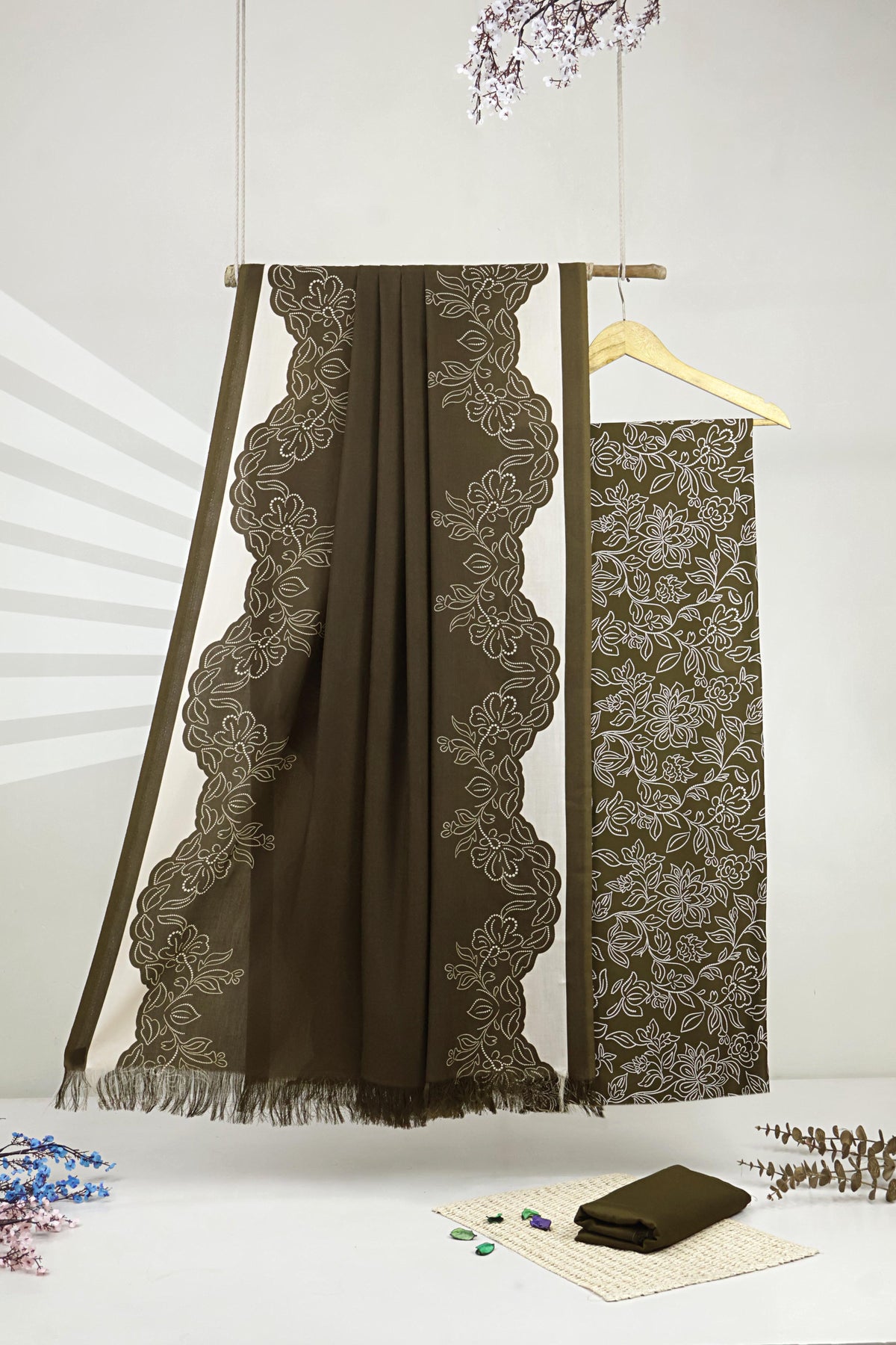 3Piece –  Printed Marina with Wool Shawl  MR3P56