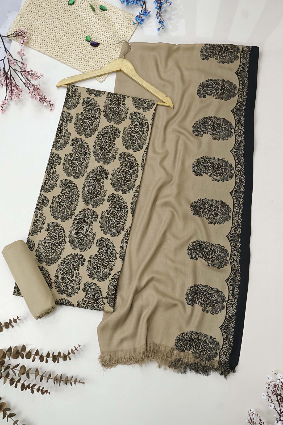 3Piece –  Printed Marina with Wool Shawl  MR3P52
