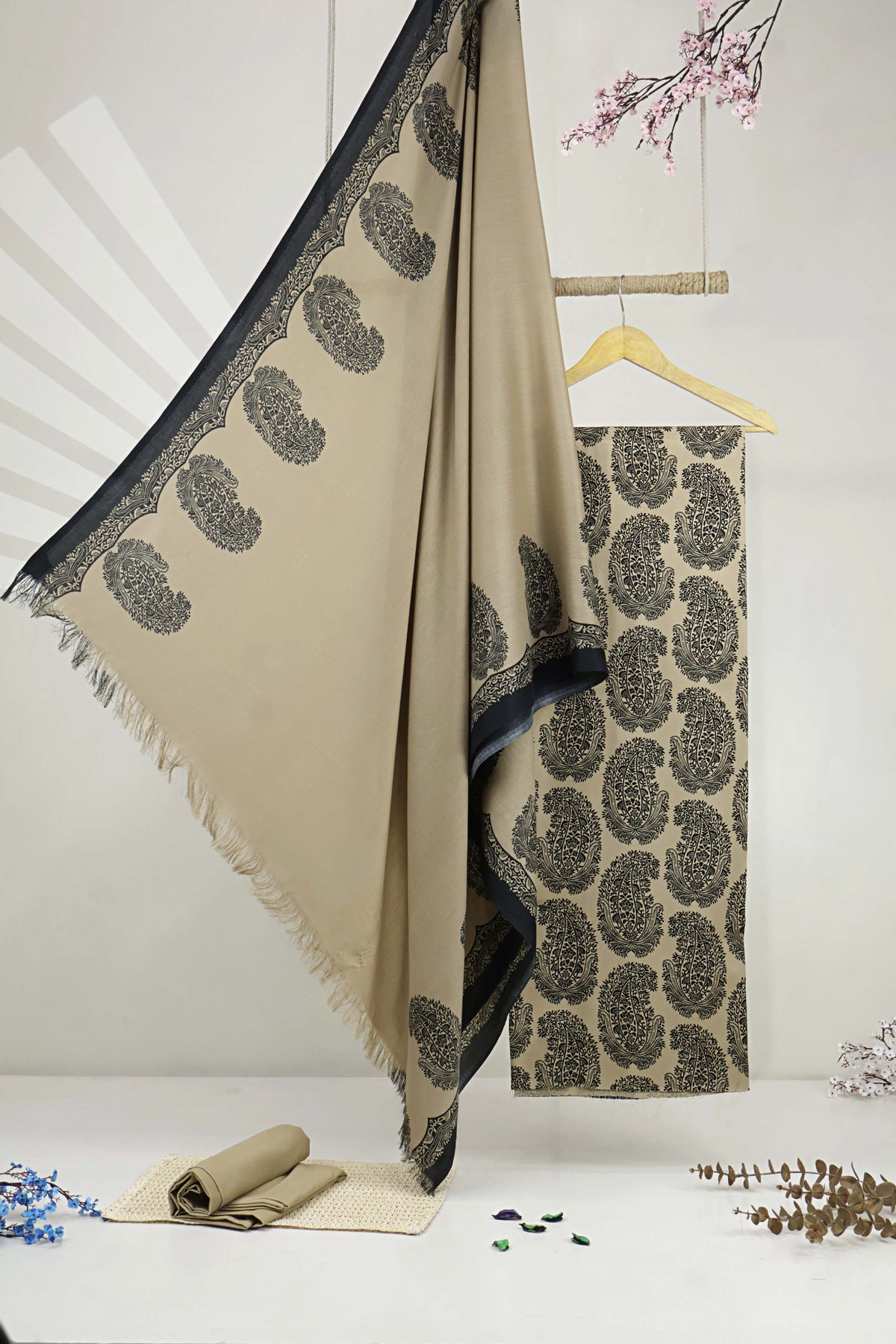 3Piece –  Printed Marina with Wool Shawl  MR3P52