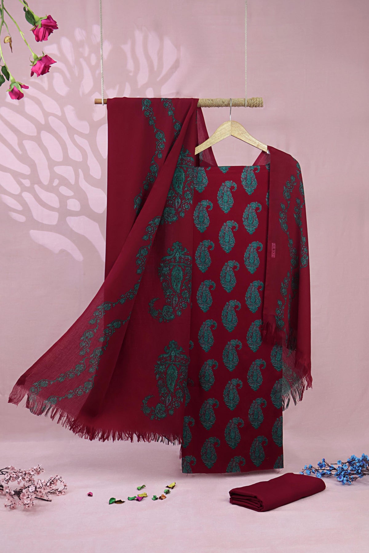 3Piece –  Printed Marina with Pashmina Shawl  MR3P02