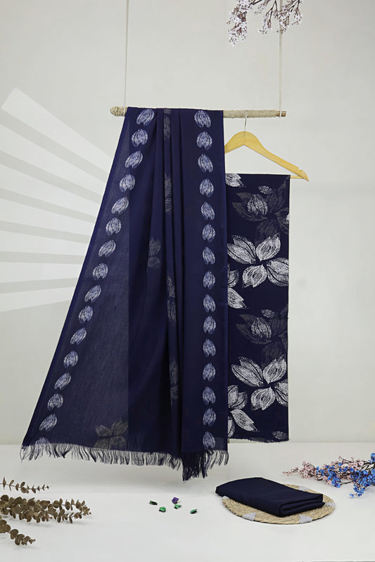 3Piece –  Printed Marina with Wool Shawl  MR3P48