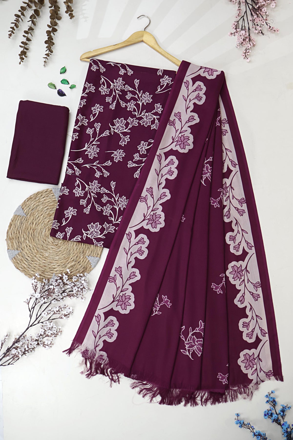 3Piece –  Printed Marina with Wool Shawl  MR3P58