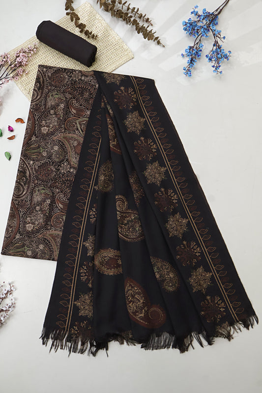 3Piece –  Printed Marina with Wool Shawl  MR3P72