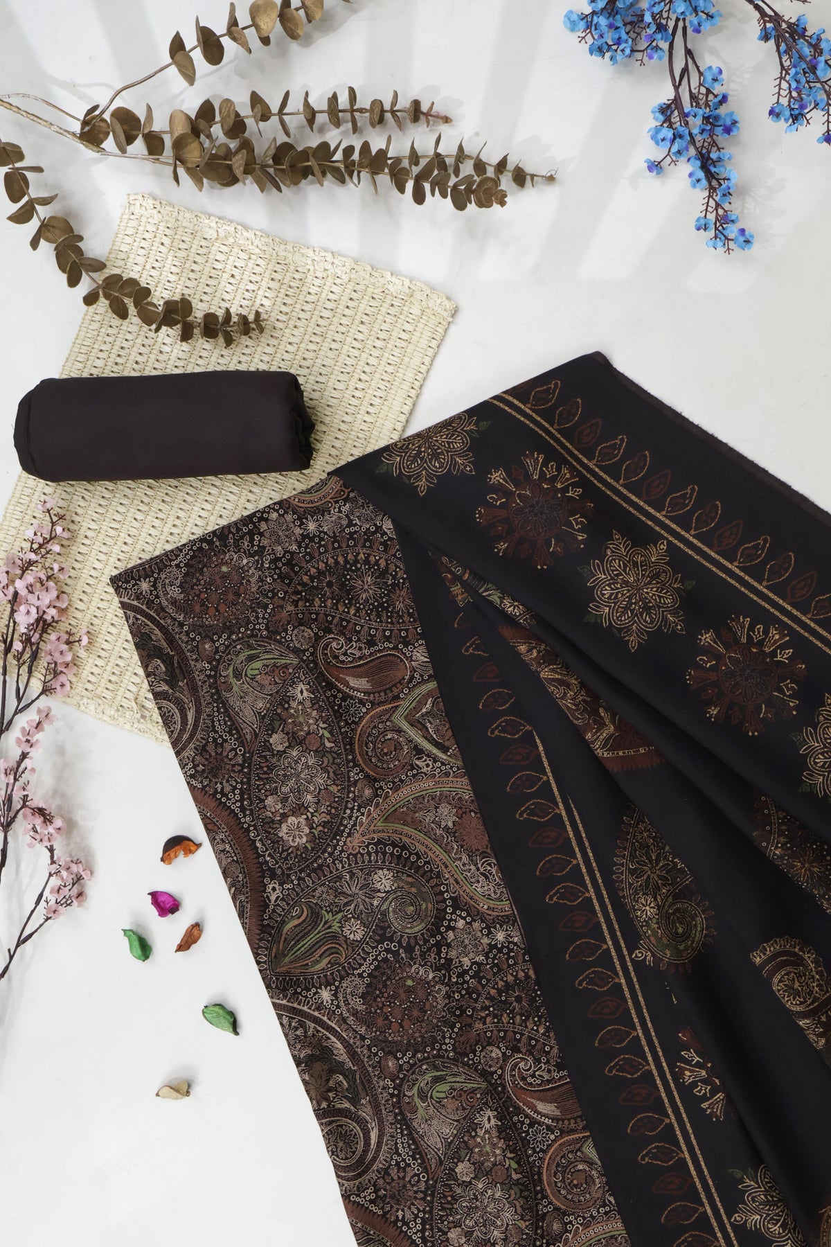 3Piece –  Printed Marina with Wool Shawl  MR3P72