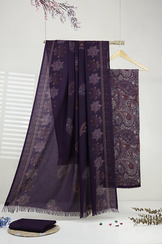 3Piece –  Printed Marina with Wool Shawl  MR3P70