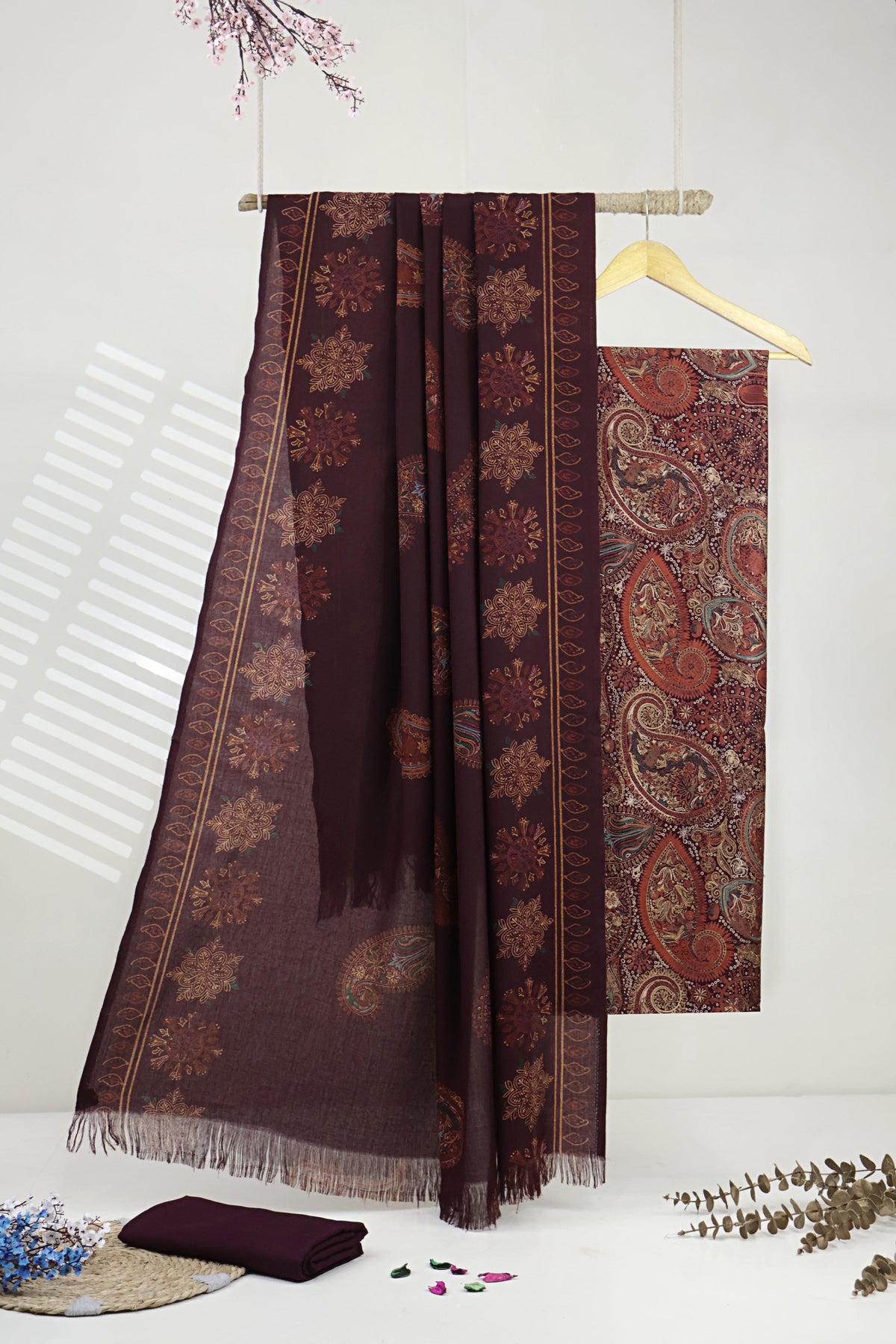 3Piece –  Printed Marina with Wool Shawl  MR3P71