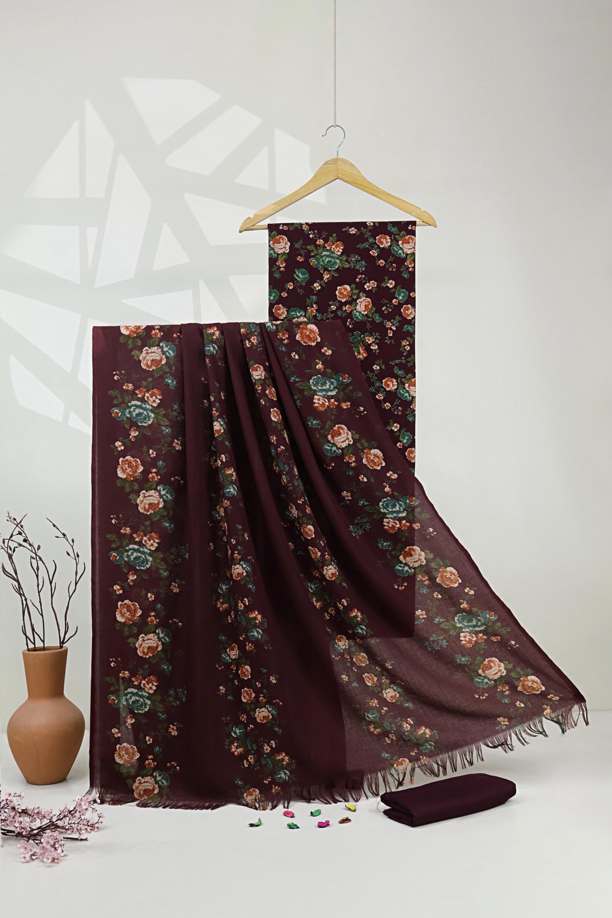 3Piece –  Printed Marina with Pashmina Shawl  MR3P17