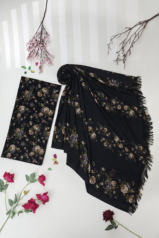 3Piece –  Printed Marina with Wool Shawl  MR3P13
